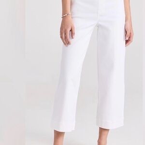 SPANX Stretch Twill Cropped Wide Leg Bright White Pants